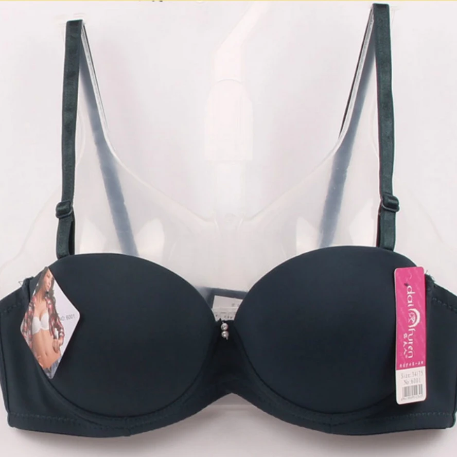 Women Bra Deep U Low Cut Push Up Bra Lingerie Backless Invisible Convertible Bra Backless Cloth Open Cup For Girl Women Gather
