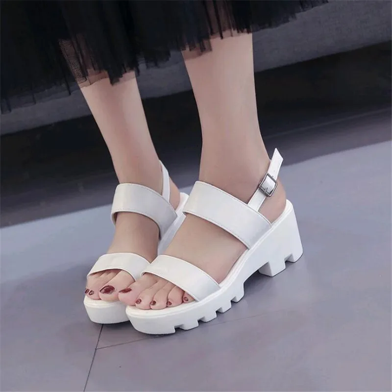 

2019 Female Platform High-heeled Slope with Waterproof Platform Comfortable Muffin Bottom Female Sandals Wholesale