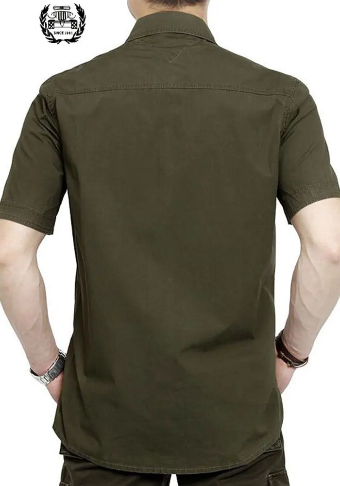 Летние мужские рубашки размера плюс XXXXXL из хлопка, одноцветные рубашки с коротким рукавом, повседневная мужская брендовая одежда 5003
