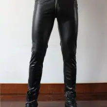 29-39 Горячая Весна Мужская Новая мода Классическая тонкая легкая краска плотная эластичная искусственная кожа брюки