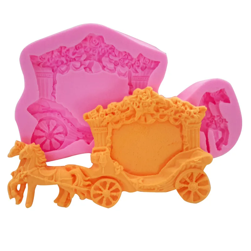 Carriage Horse Mold Silicone Soap Clay DIY Mould For Chocolate