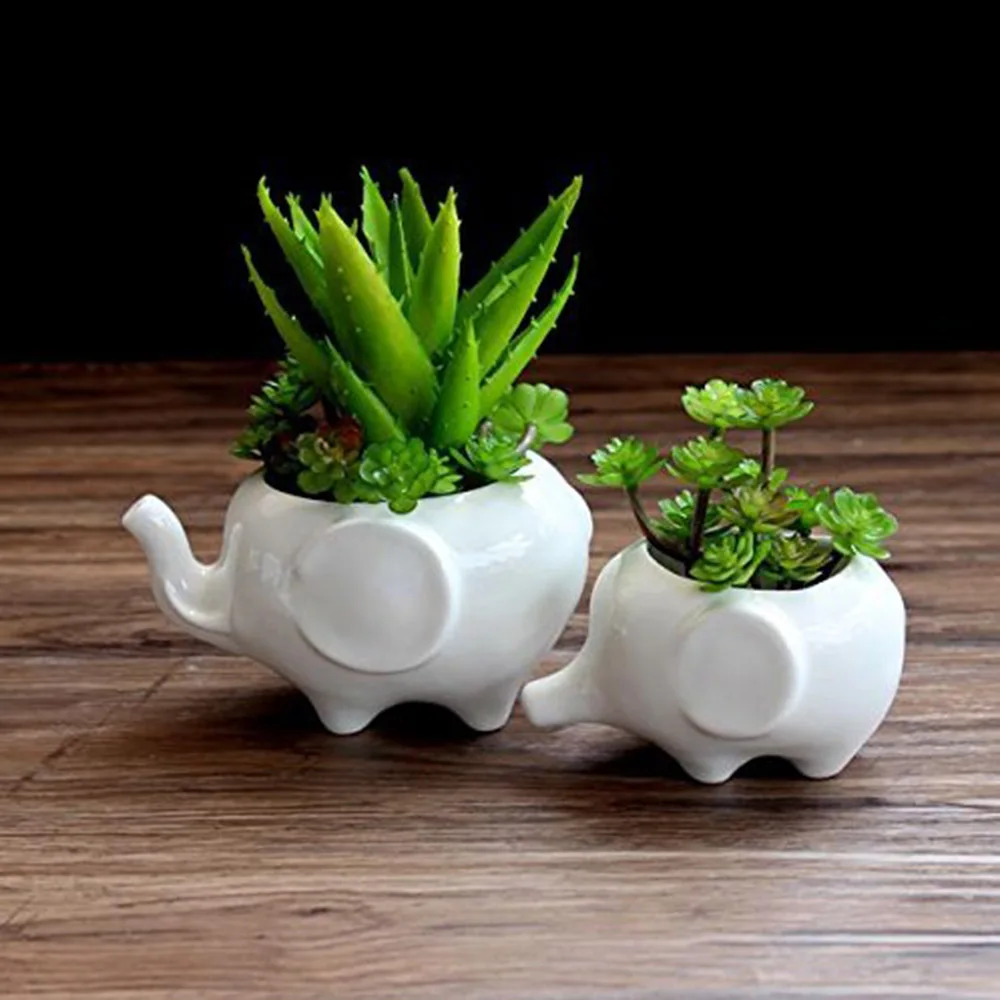 Ceramic pot elephant Cacti Succulent Plant Pot Flower Planter Mini Garden