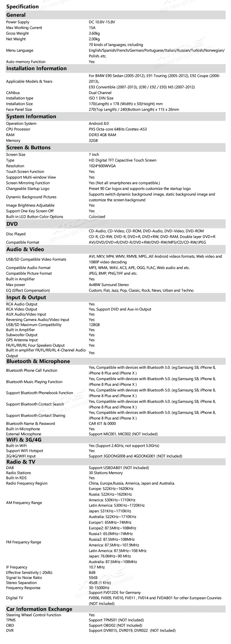 Flash Deal XTRONS Android 8.0 Octa Core Car DVD Player Stereo GPS for BMW E90 Sedan E91 Touring E92 Coupe E93 Convertible 2007 2008 2009 M3 18 Flash Deal XTRONS Android 8.0 Octa Core Car DVD Player Stereo GPS for BMW E90 Sedan E91 Touring E92 Coupe E93 Convertible 2007 2008 2009 M3 18