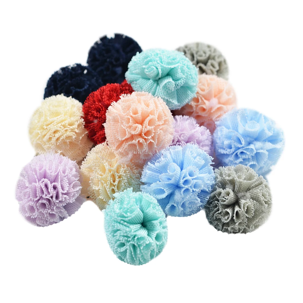 16pcs Mixed Color Korean Style Yarn Pom Pom Balls 25mm Decoration For DIY Women Special Jewelry Making Hair Accessories Findings