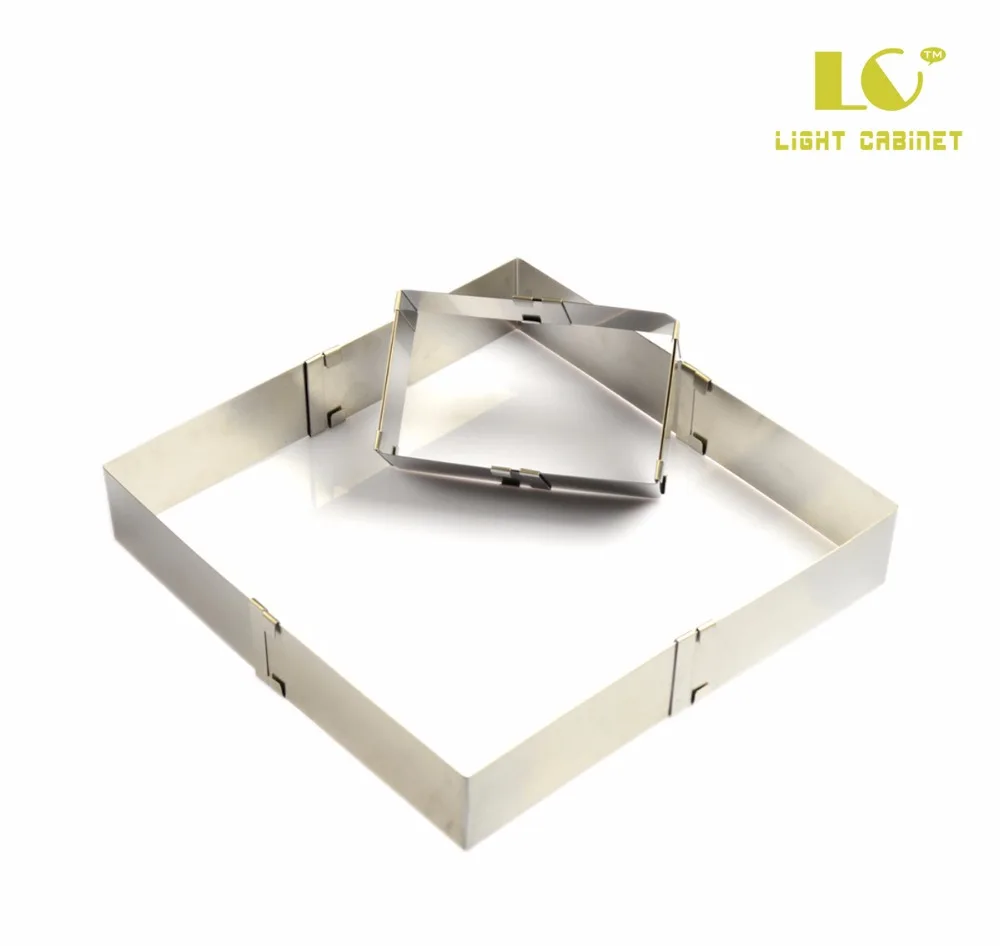 DIY Stainless Steel Square Cake Mousse Cutter Adjustable Square/Retangle Shape Mousse Ring for Kitchen Bakery Baking Tool
