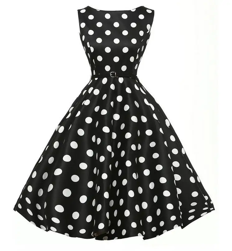 2017 Женское Платье Vestidos ретро 1950s 60s винтажное платье в горошек Pinup рокабилли