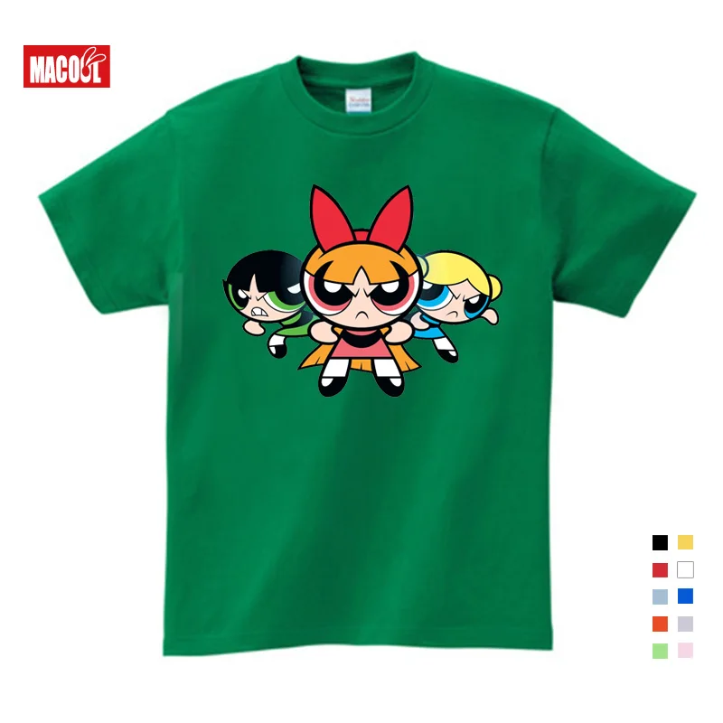 3T-9T Hot Sale The Powerpuff Girls Children's T Shirt Blossom Cotton Short Sleeve Tshirt Clothes Girls 2019Fun T-shirt for Baby