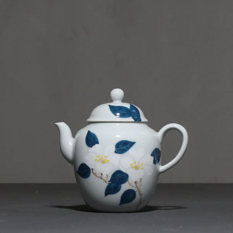 

PINNY 170ML Hand Painted Camellia Teapot Porcelain Hand Made Kung Fu Tea Pots Tea ceremony Essential Ceramic Tea maker
