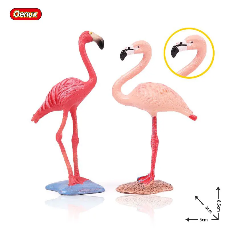 

Oenux Original Wild Flamingos FMG Birds Animal Model Figurines Toy New Flamingo Action Figures Collection Toy For Kids Gift