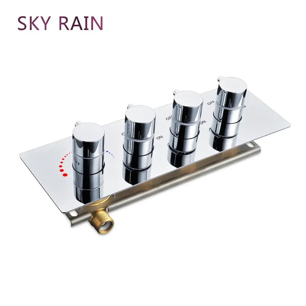 SKY RAIN Hot Selling Brass Chrome Plated 3 Function High Flow Hot And Cold Or Thermostatic Valve SKY RAIN Hot Selling Brass Chrome Plated 3 Function High Flow Hot And Cold Or Thermostatic Valve