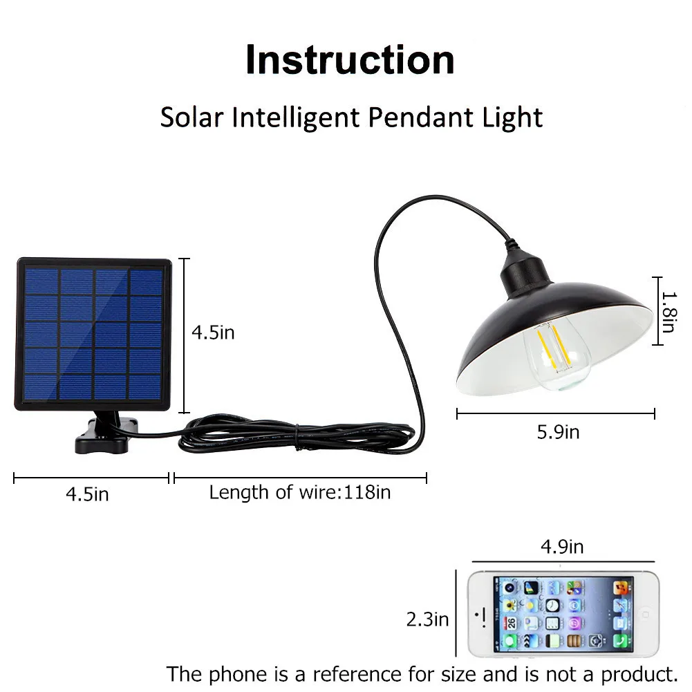 Уличный солнечный светильник, винтажные лампочки Эдисона с панелью, лампа на солнечной батарее, подвесной фонарь, создающий атмосферу кафе, светильник на солнечной батарее s