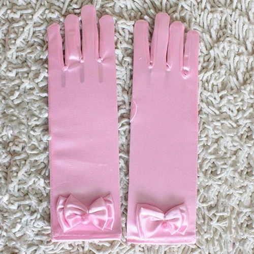 fancy Princess Gloves for girls kids Long tube Gloves sleeve bowknot