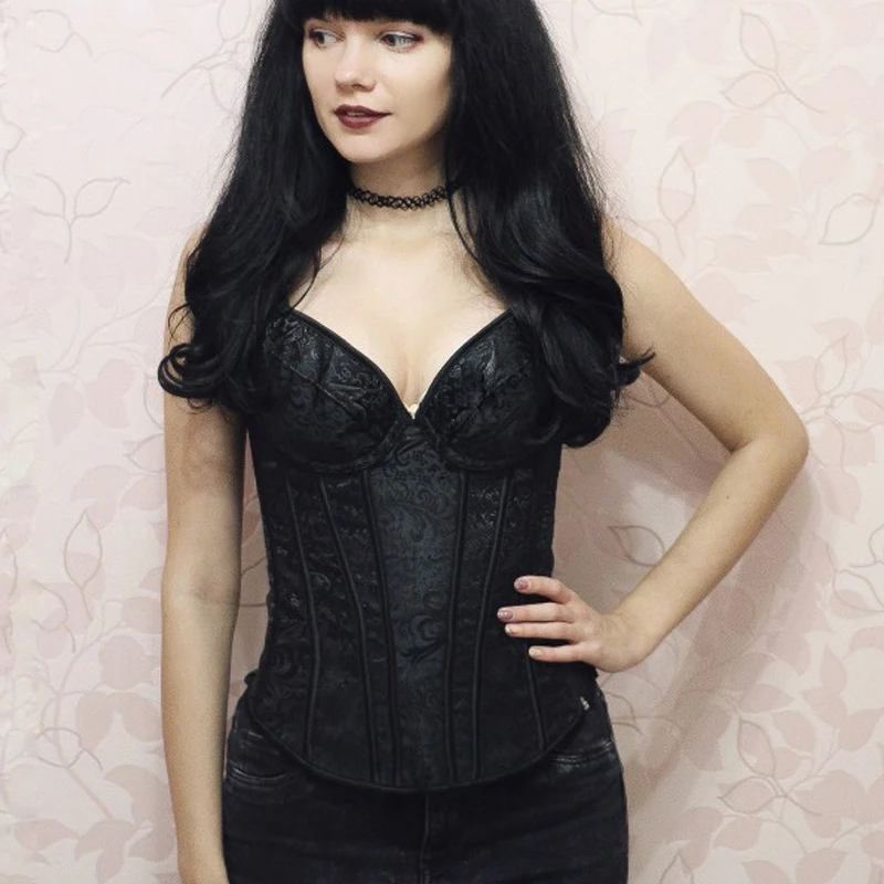 Steampunk Corset Women Gothic Bustier Sexy Overbust Retro Clothes 15 Plastic Boned Plus Size Burlesque Dress Tummy Slimming Top