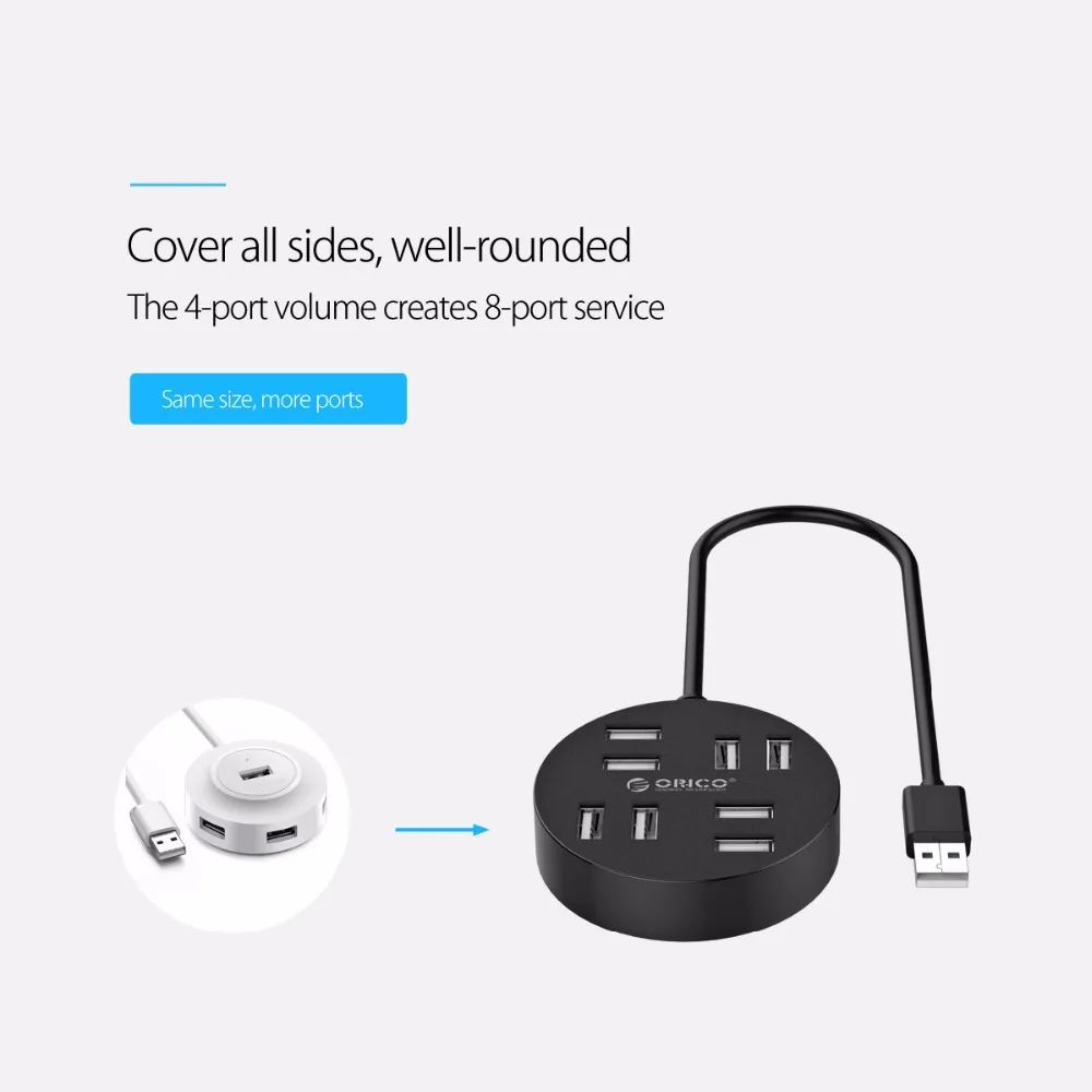 ORICO 8 Порты и разъёмы Портативный концентратор мини USB 2 0 хаб для портативных Desktopk