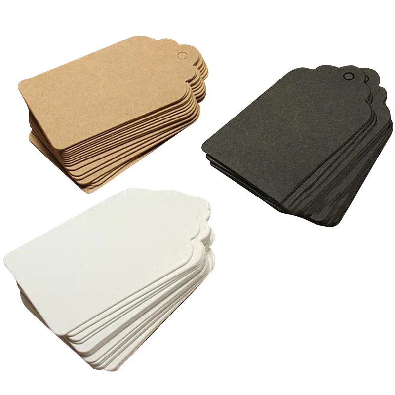 us 2 31 31 off 100pcs kraft blank paper card gift tags wedding scallop label brown white black blank price tag kraft paper cards in baking pastry card gift tags