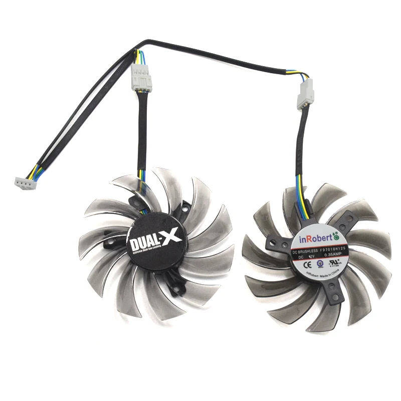 Новый вентилятор для видеокарты 2 шт./лот 75 мм 4Pin FD7010H12S HD7850 ASUS GTX 770 HD 7870 MSI R6790 N560GTX