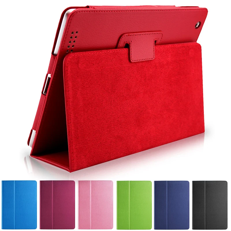 

Business Flip Litchi Leather Case For ipad2/3/4 Smart Stand Holder For ipad 2 3 4 Magnetic Auto Wake Up Sleep Cover