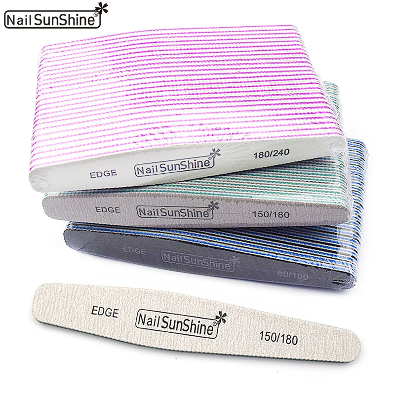 

75 X Professional Nail File Set Nail Sunshine 80/100/150/180/240 Sand Buffer Block Emery Board Washable Manicure Lime Per Unghie
