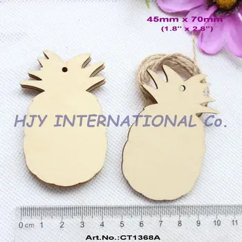 

(14pcs/lot) 70mm Natural Blank Wooden Pineapple Oraments Rustic Wood Tags Craft Supplies Laser cutout 2.8"-CT1368A