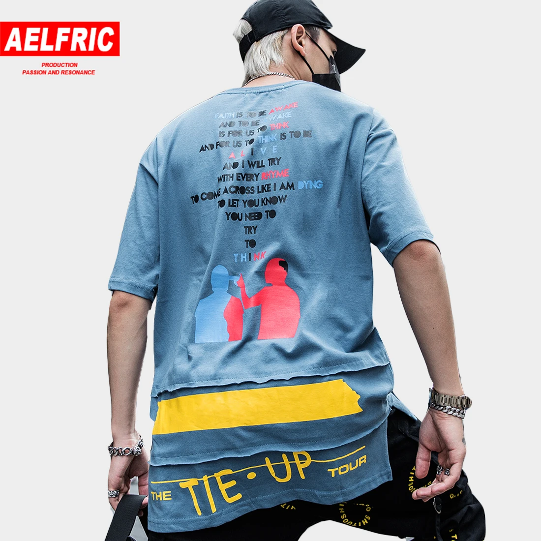 

AELFRIC Cute Pattern Print Fashion Short Sleeve Men 2019 Hip Hop Tees Shirts Summer Cotton Casual Streetwear Harajuku T-shirts
