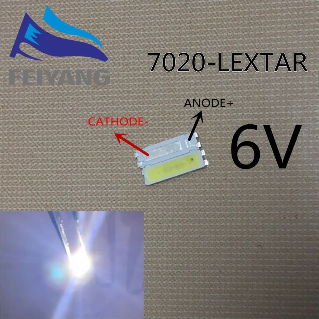 SAMIORE ROBOT 1000pcs Lextar LED Backlight Mid Power 0.5W 7020 6V Cool white 40LM TV Application | Электронные компоненты и