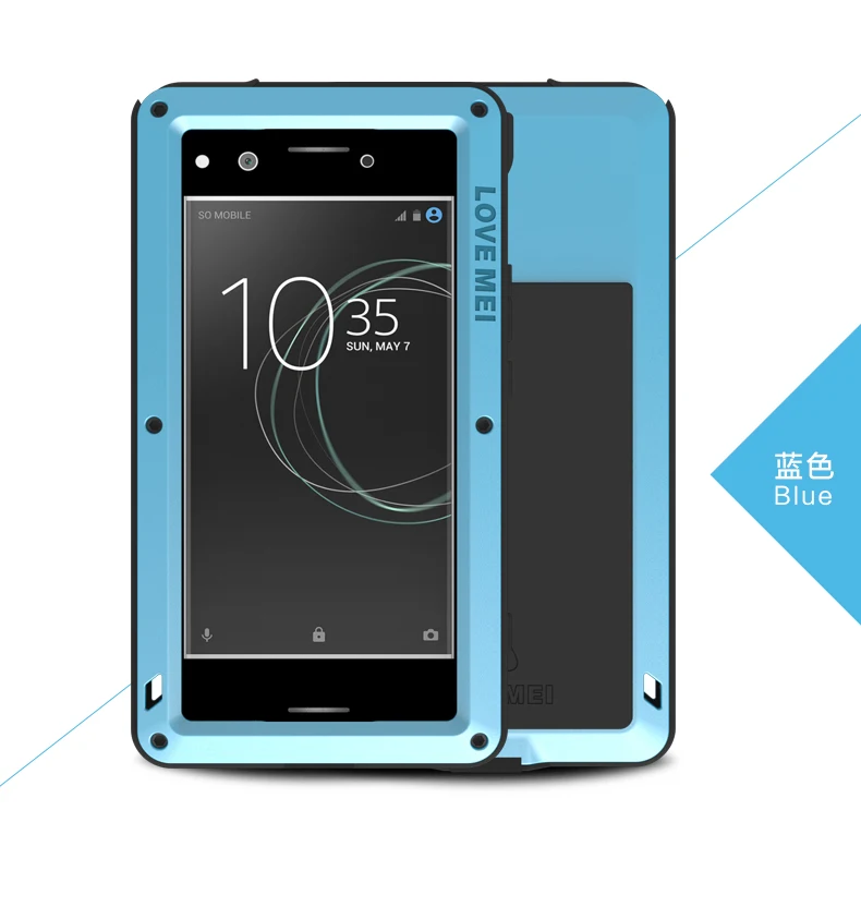 Love Mei Armor Cover Waterproof Case for Sony Xperia 10 Plus 1 XA1 XA2 XZ1 XZ2 Z4 Z5 Premium Shell Water/Dirt/Shock/Rain Proof