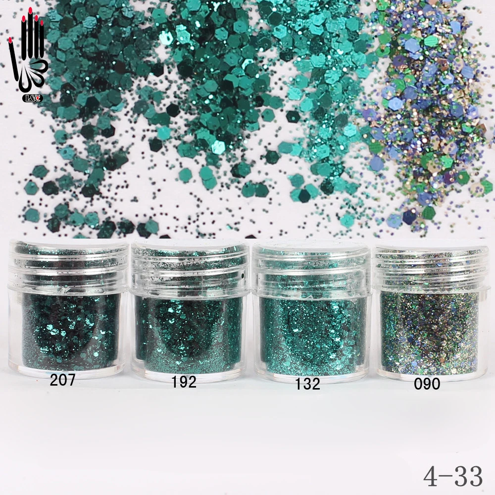 

Nail Art 1 Jar/Box 10ml Nail 4 Dark Green Color Mix Nail Glitter Powder Sequin Powder For Gel Nail Decoration Tip 300 Color 4-33