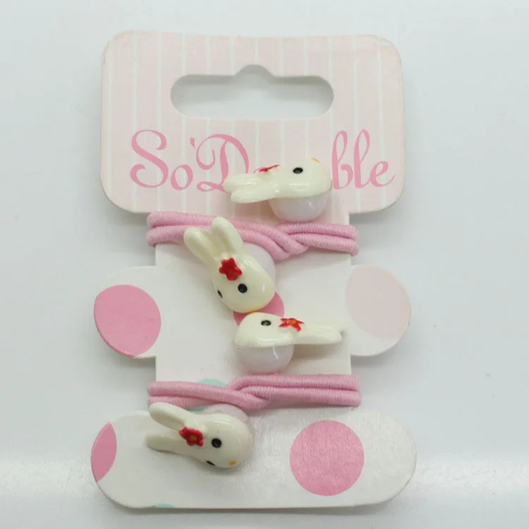 buy 2pcs set cute bunny charm ponytail holders rabbit shape hair rings girl #039;s fashion scrunchie elastic hair band wholesale