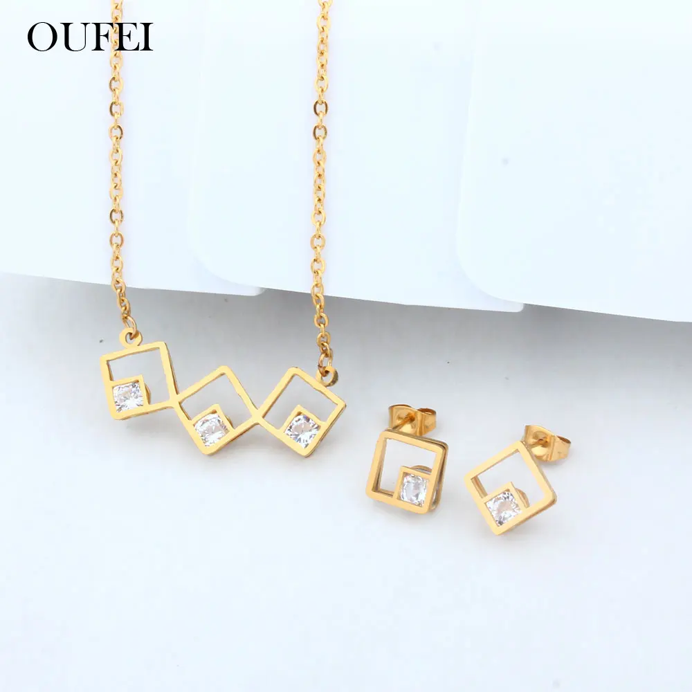 

OUFEI Stainless Steel Earrings For Women Earrings Set Jewelry Sets Earring And Necklace Sets Indian Jewelry Accessories