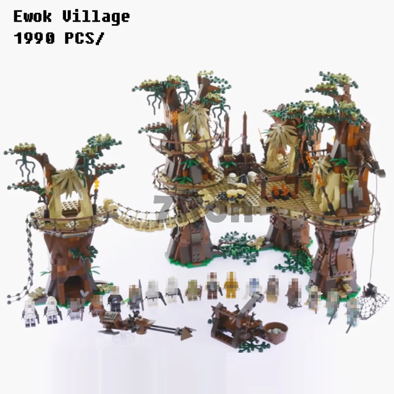 

Models building toy 05047 1990pcs Star Wars Series Ewok Village Building Blocks Compatible with lego 10236 toys & hobbies