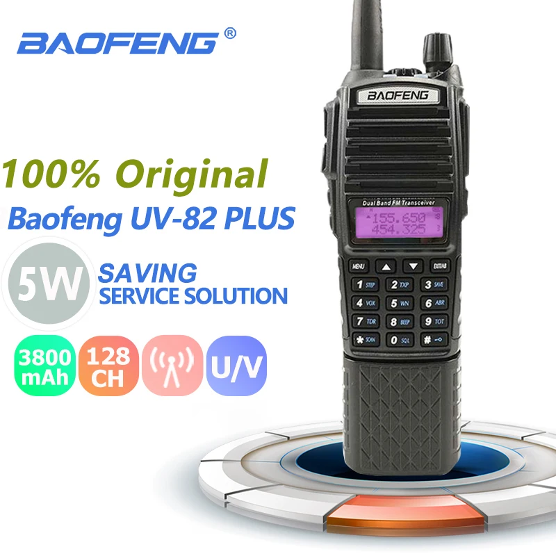 

Baofeng UV-82 Plus Walkie Talkie Long Battery 3800mAh Ham Radio Uhf Vhf Transceiver Dual PTT Baofeng UV 82 UV82 Two Way Radio CB