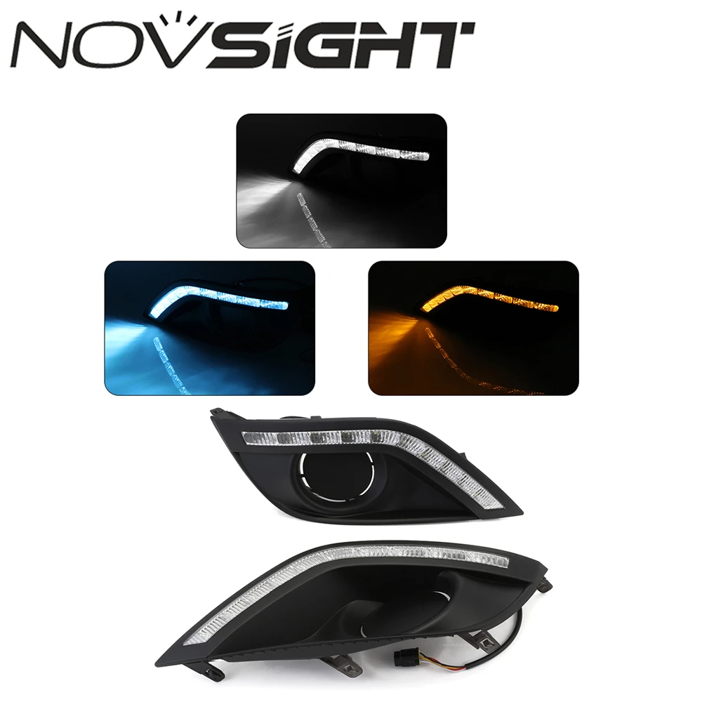 

NOVSIGHT With Yellow Turn Light For Nissan Sunny 14-17 LED Daytime Running Lamp Blue DRL Day Ligh D30