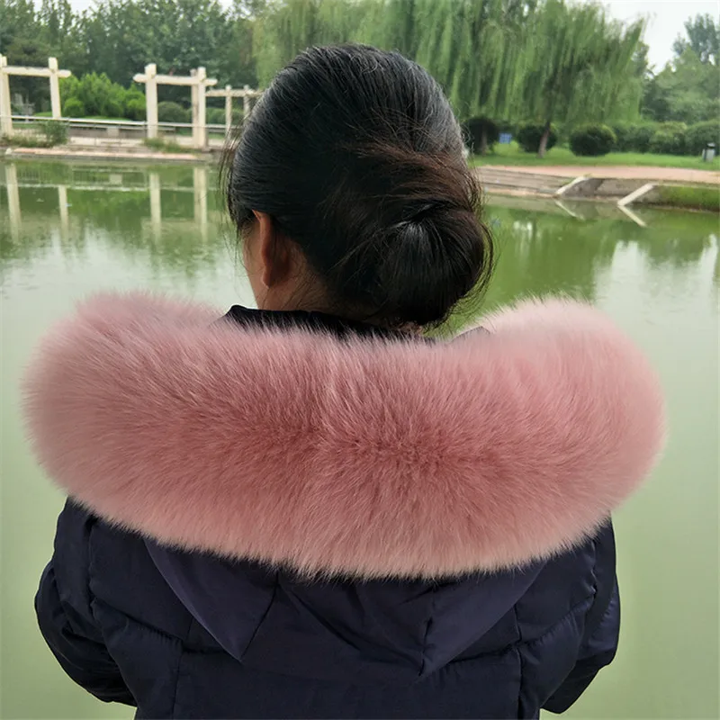 New fashion Natural Fox fur collar Winter scarf shawl multicolor fox fur collar Scarves Solid warm Women hood fox fur muffler