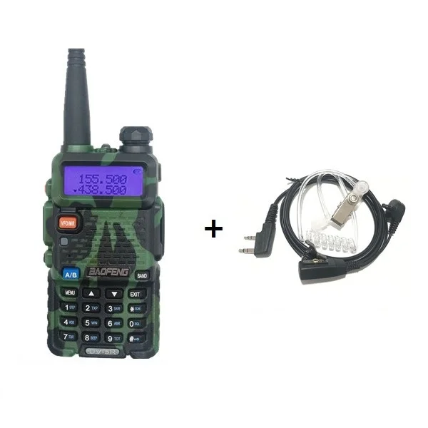 add earpiece Baofeng UV-5R Радио Walkie Talkie UHF, Портативный Полиция Сканер радио Intercome HF трансивер баофенг 5R UV5R - Цвет: add earpiece