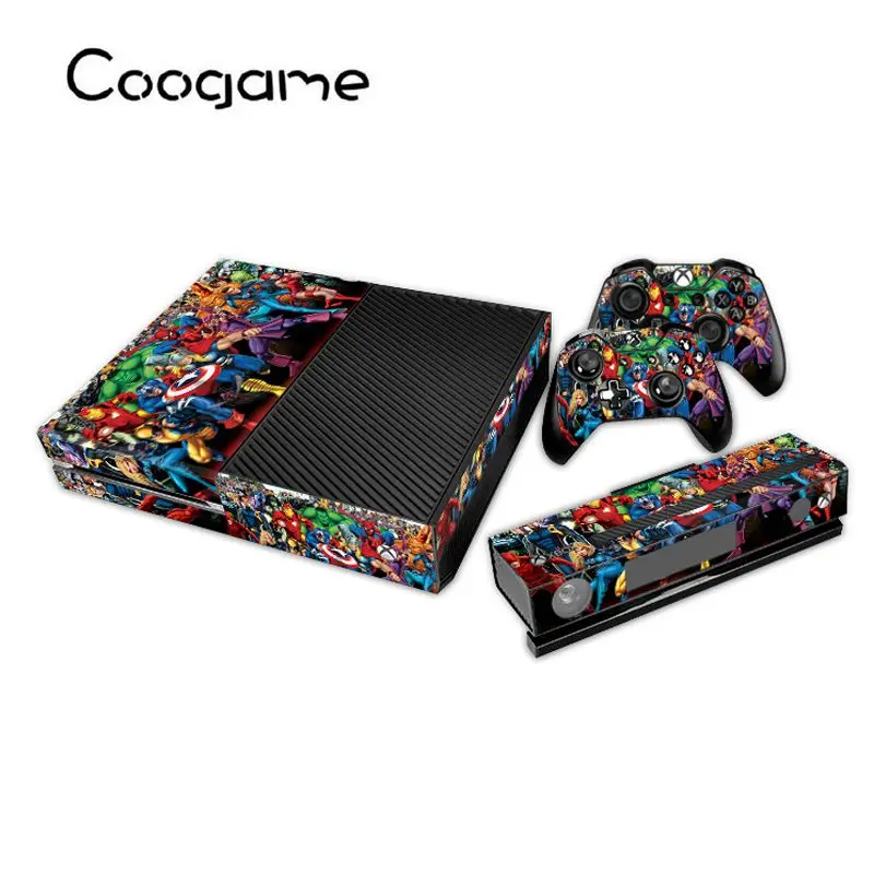 Heros Custom Skins For Xbox One Console 2 Controller Pads 1 Kinect For Microsoft Xbox skin 