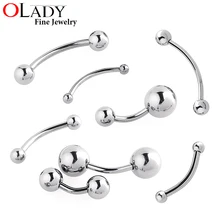6~ 16 мм DIY Изогнутые Штанги бананов шариковые штанги [ титан G23] 14 г 16 г пирсинг ювелирные изделия для тела