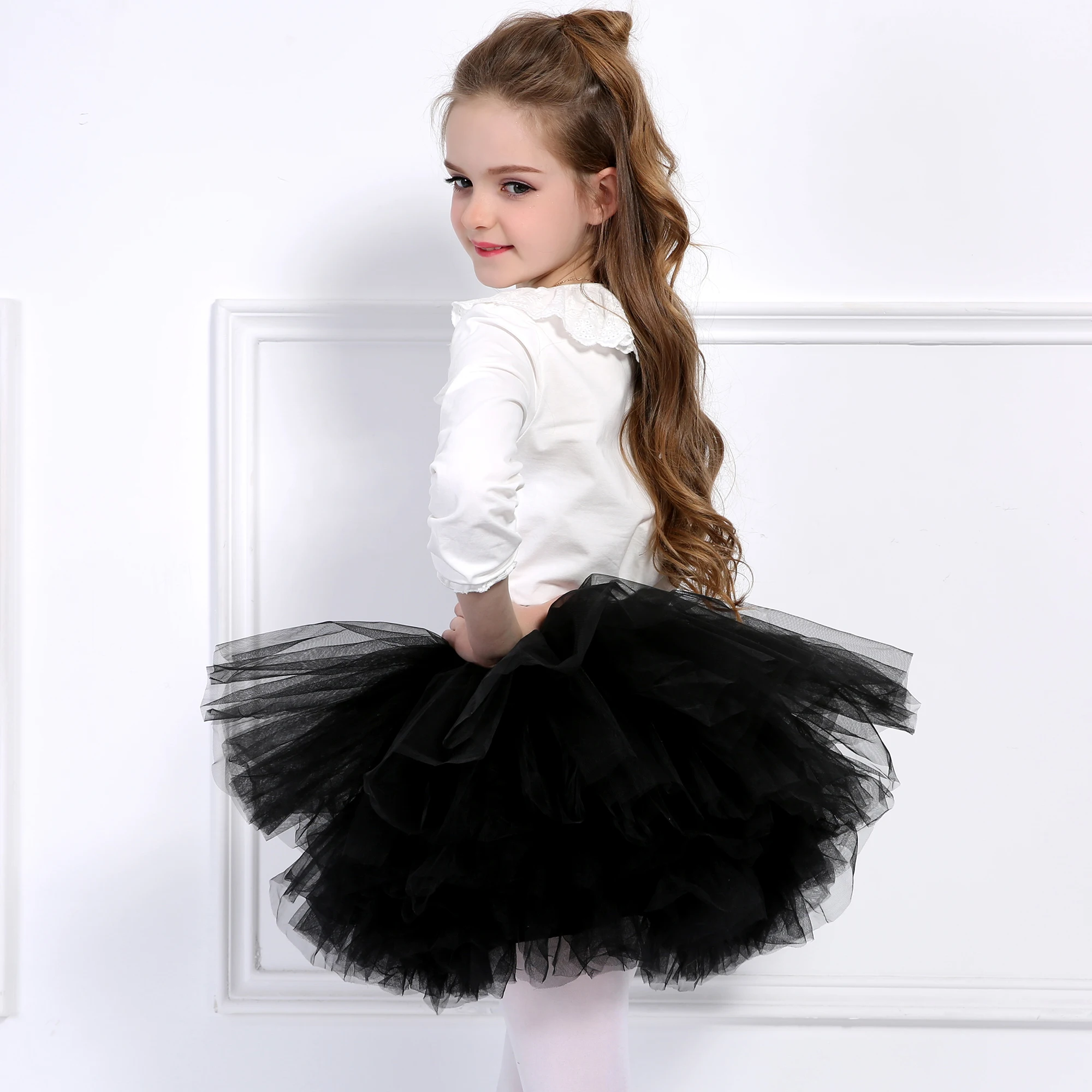 6 Layers Extra Fluffy Baby Girls Pettiskirt Party Tutu Skirt Children ...