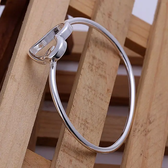 Браслет с серебряным покрытием для мужчин и женщин|heart bangle bracelet|silver plated banglesbangle