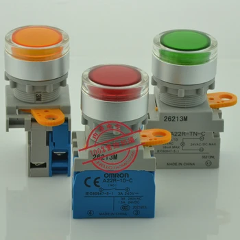 

[SA] 22mm illuminated pushbutton switch A22RL-F * -24A-10M self-resetting 24V 1NO--10pcs/lot