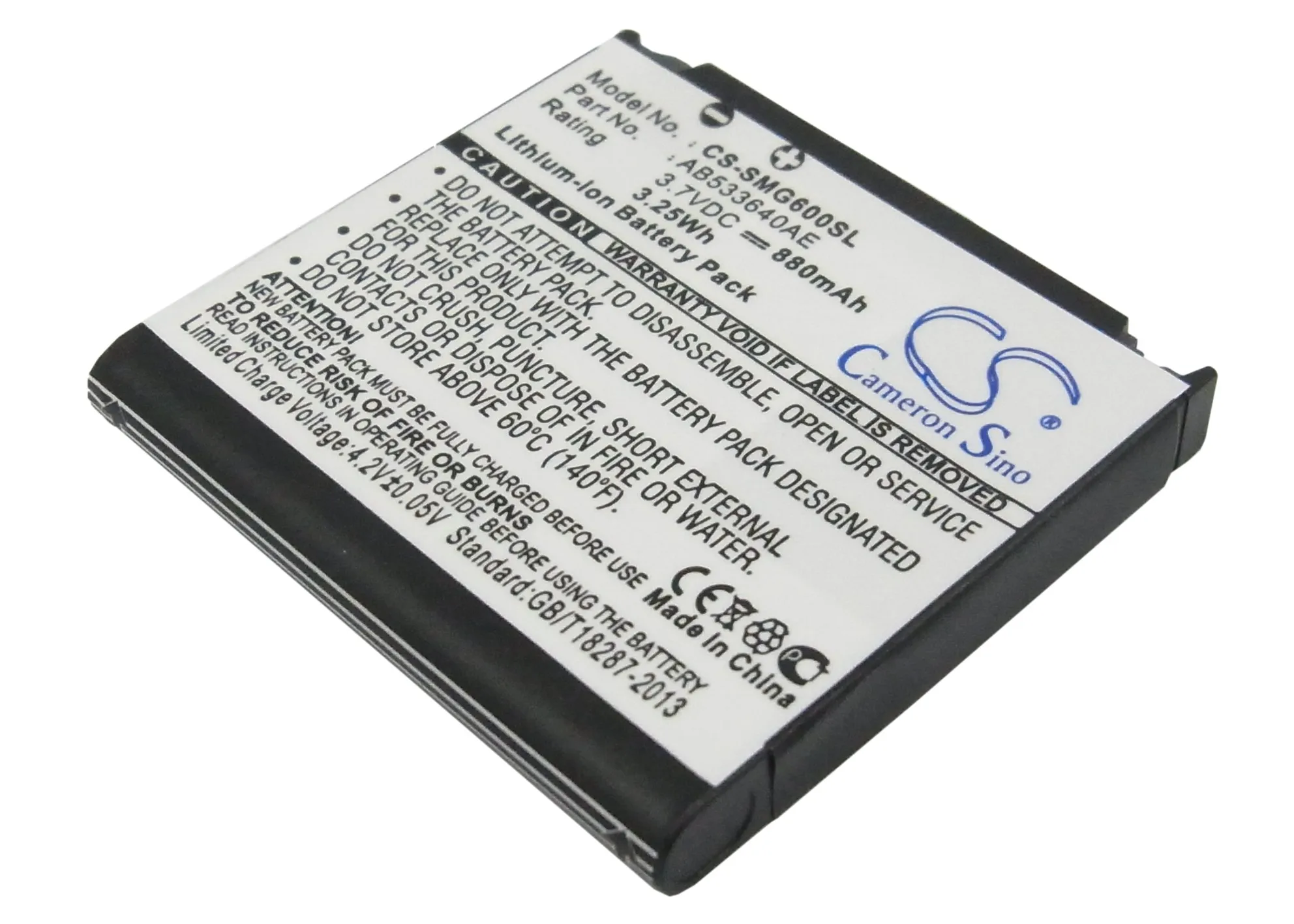 Аккумулятор Cameron Sino 880mAh AB533640AE, AB533640CE/CU/DE для samsung 3600i, M8800, S3600, S3600C, F268, F330, F338, F490, G608, J630, J638