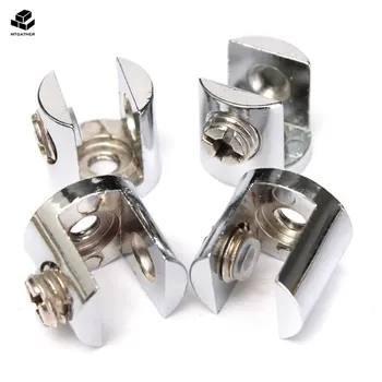 

MTGATHER 4 PCS Zinc Alloy Small Glass Shelf Strong Support Clamps Brackets For Glass Shelves 6 To 8mm Thick