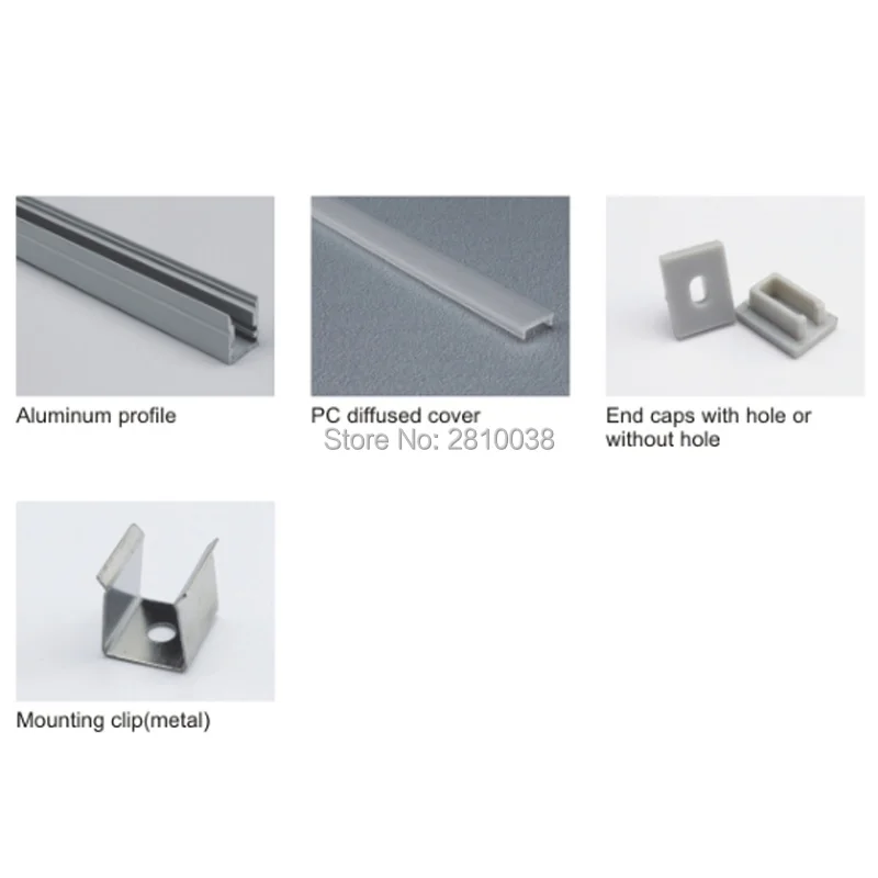10 X 1M Sets/Lot U type Anodized aluminium extrusion for led strip and Extruded Aluminium channel profil for recessed wall light