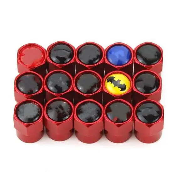 [4pcs] Red Mini Tire Valve caps Tyre Valves Car Tire Air Nozzle Valve