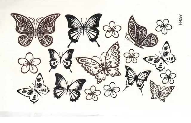 Fresh water simulation size butterfly tattoos black men ...