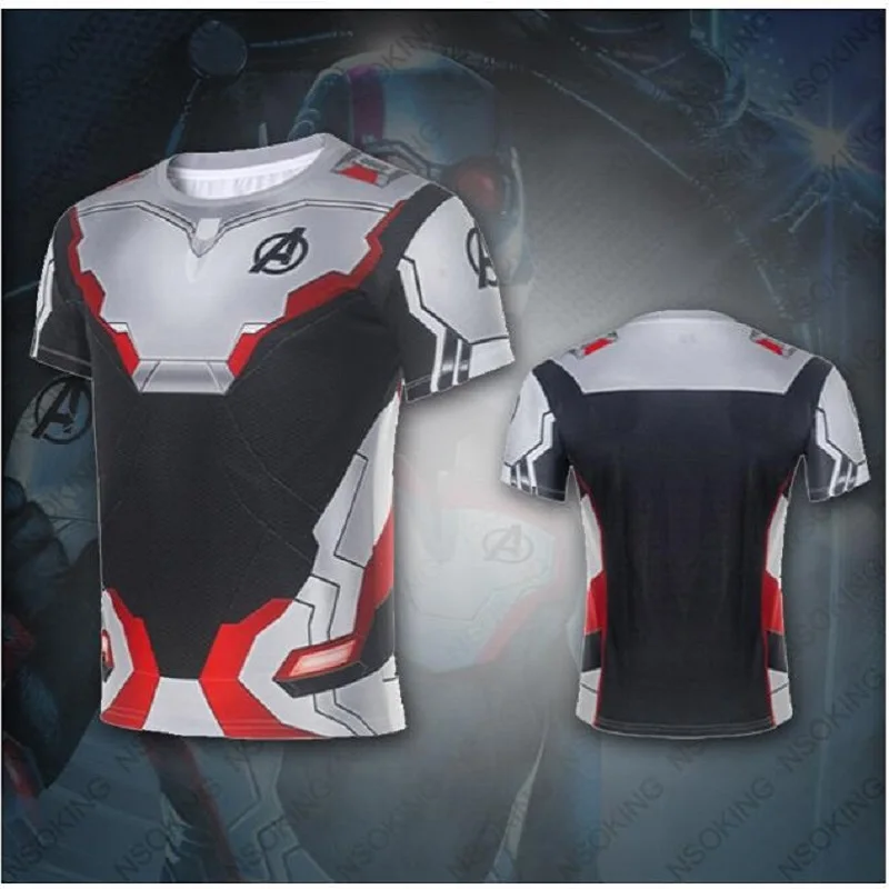 Avengers Endgame Quantum Realm Cosplay 3D Printed T-shirts Unisex Compression Fitness Quick Dry T shirts Summer Superhero Tees