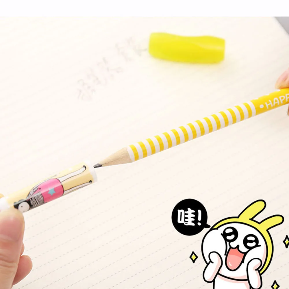 1 Набор ручка карандаш ручка с колпачком специально для левой руки правой руки Дети школьные канцелярские принадлежности Мягкий силиконовый почерк
