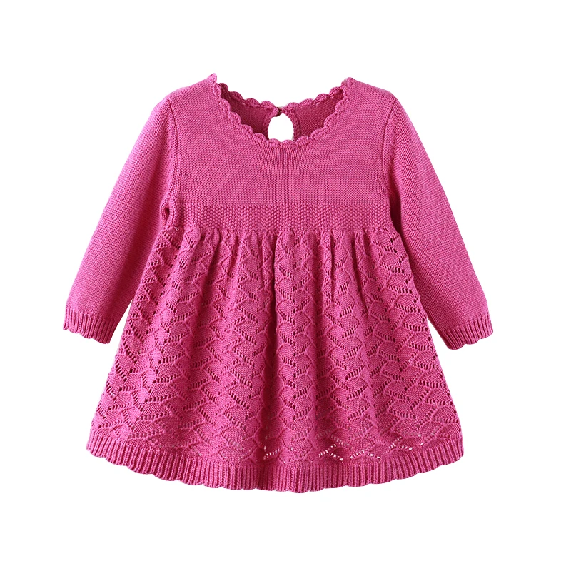 

Auro Mesa Girls Princess Knitted Full Sleeve Dress 1 year birthday dress Infant baby girls Clothes Cute baby dress