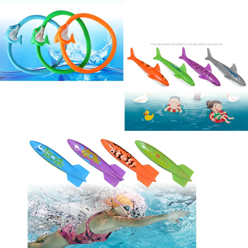 

Shark Torpedo Rocket Throwing Toy Swimming Pool Diving Game Toy Underwater Grab Divie Toys For Children Outdoor Water Play Sport