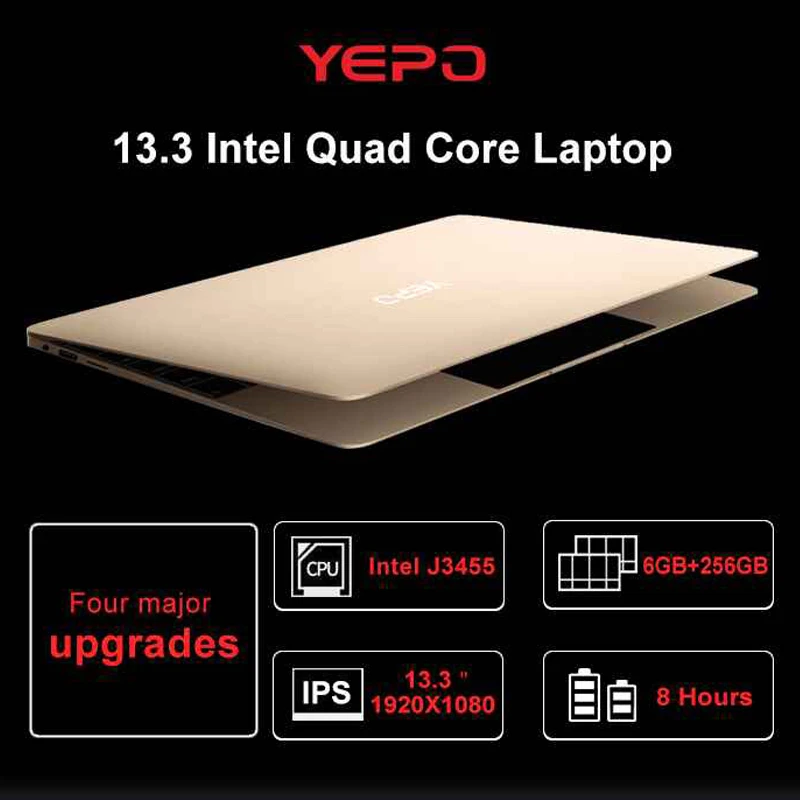 YEPO Metal Body 13.3 inch Laptop With 6G RAM 64/128/256/512G/1TB SSD intel j3455 notebook computer gaming laptops ultrabook IPS YEPO Metal Body 13.3 inch Laptop With 6G RAM 64/128/256/512G/1TB SSD intel j3455 notebook computer gaming laptops ultrabook IPS