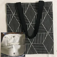 YILE, хлопок, лен, эко, повседневная сумка для покупок, сумка на плечо, с геометрическим принтом, алмаз, черная, новинка, L511